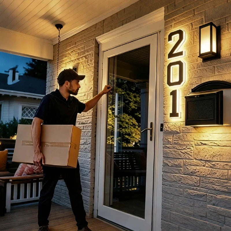 Solar House Number Light